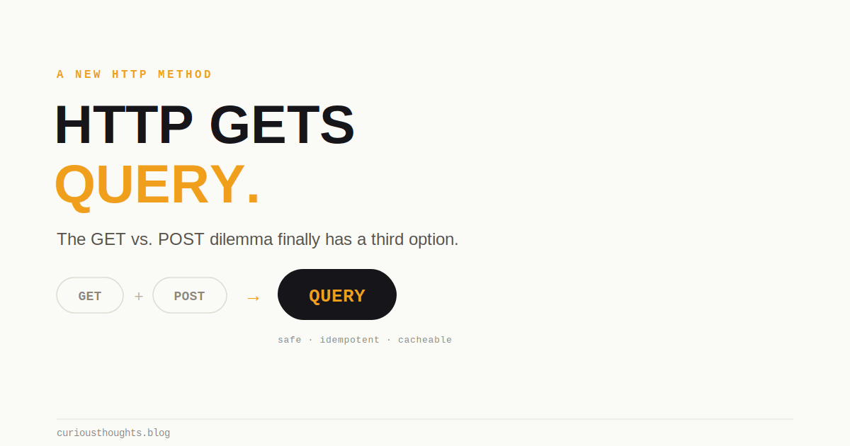 HTTP Finally Got a New Method: What QUERY Actually Fixes