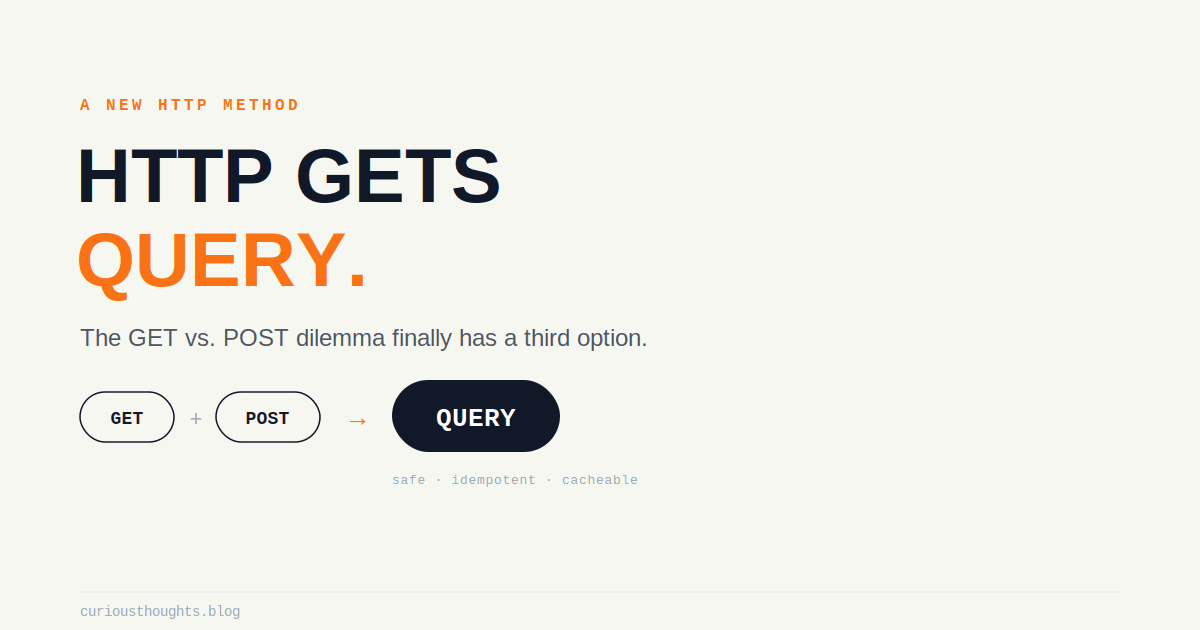 HTTP Finally Got a New Method: What QUERY Actually Fixes